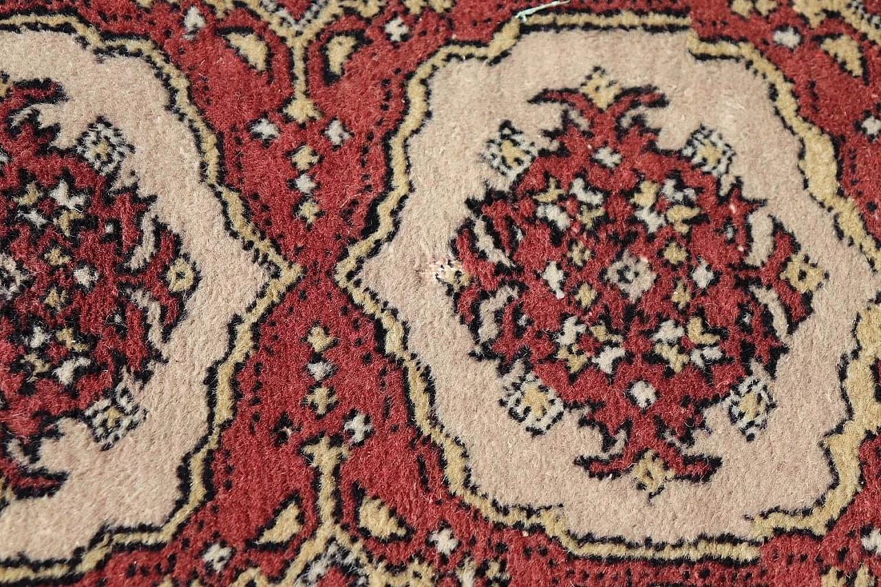 Hand-knotted wool Bokhara carpet, 1930s 8