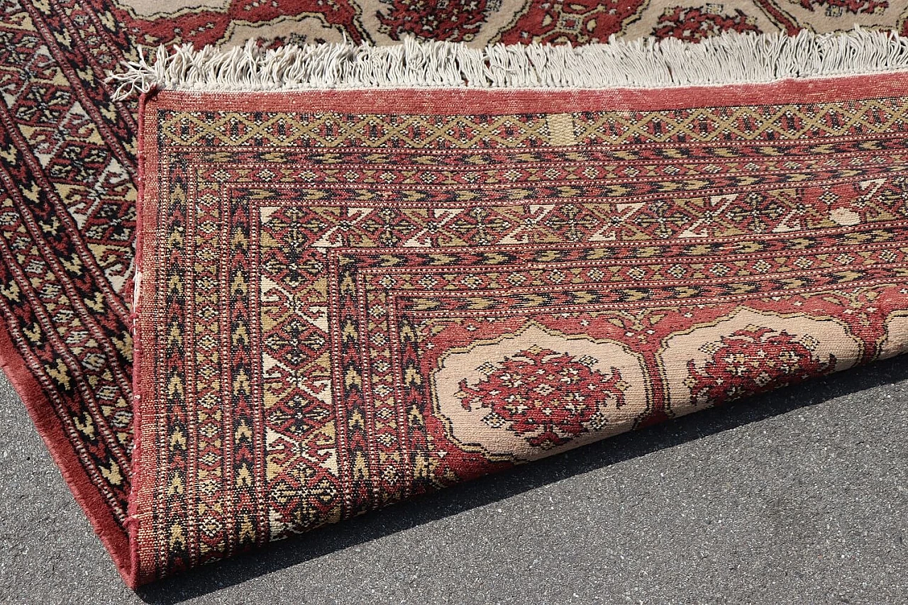 Hand-knotted wool Bokhara carpet, 1930s 10