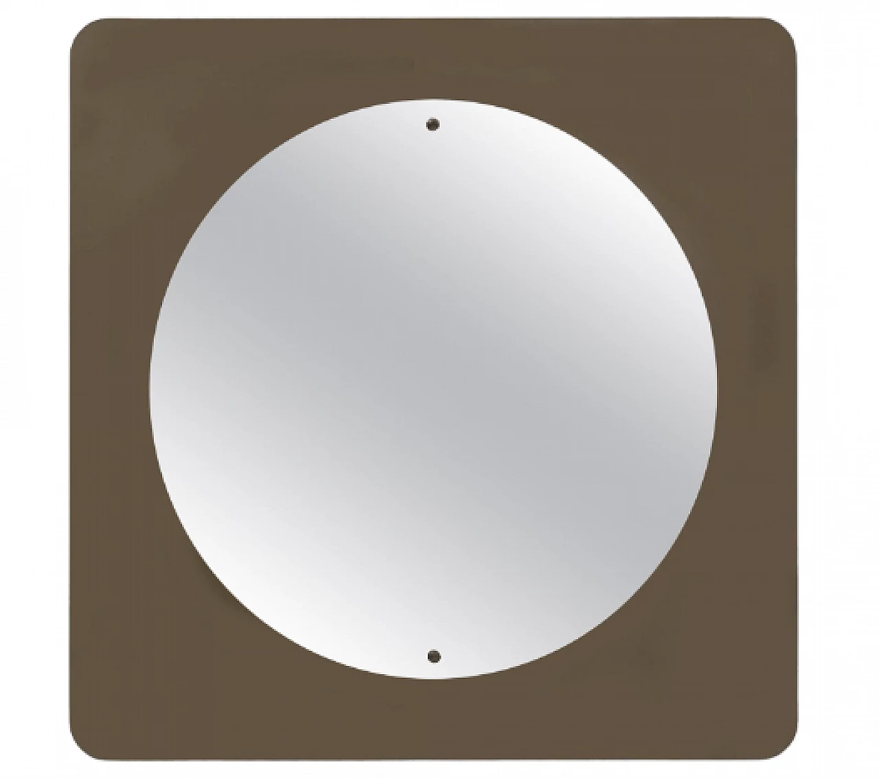 Specchio da parete in vetro bronzo fumé, anni '70 1