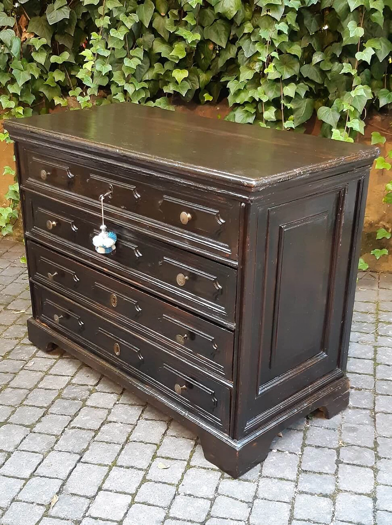 Lombard ebonized cherry wood canterano commode, late 17th century 3