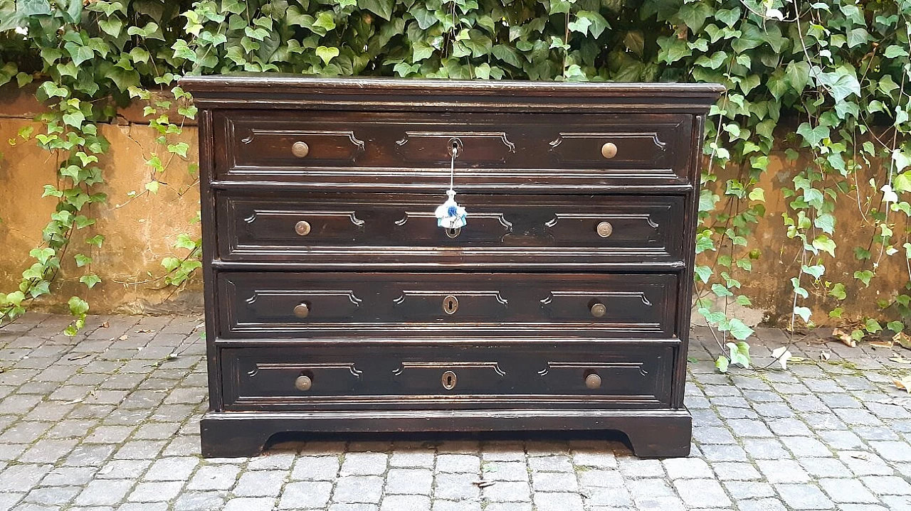 Lombard ebonized cherry wood canterano commode, late 17th century 9