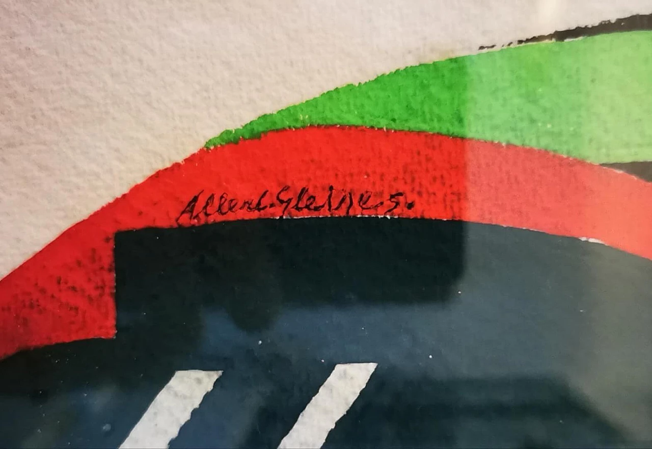 Albert Gleizes, astrazione cubista, dipinto a tempera su carta 2