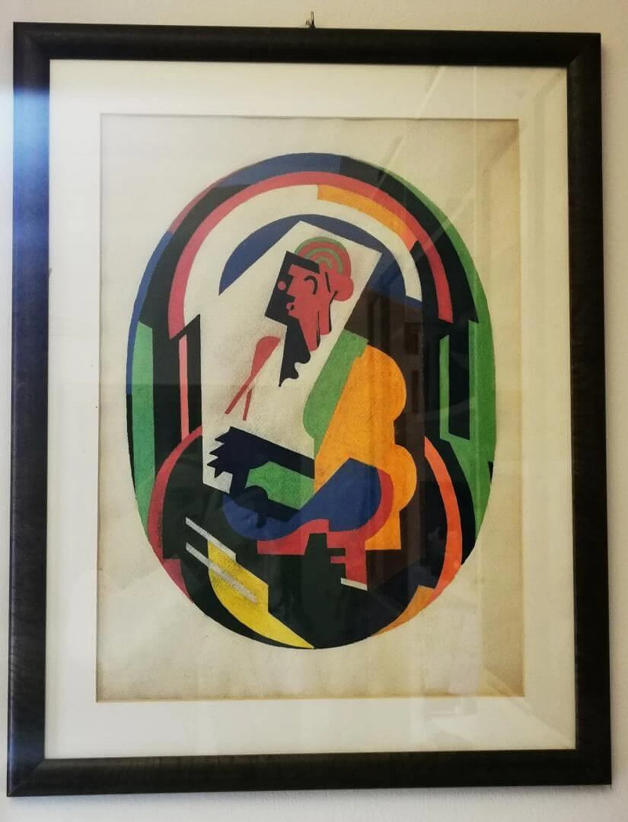 Albert Gleizes, astrazione cubista, dipinto a tempera su carta 3
