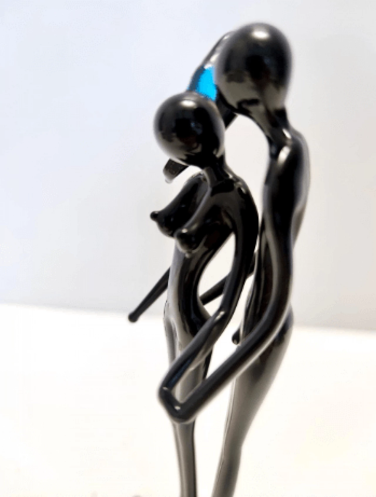Black Murano glass sculpture of pair of figures, 1990s 10
