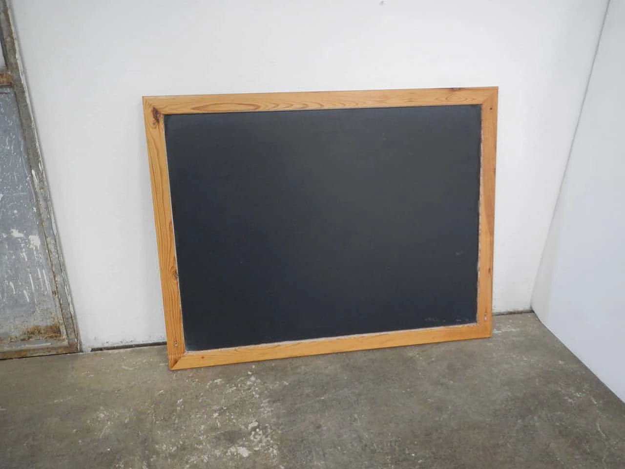 School wall blackboard with wooden frame, 1960s 1