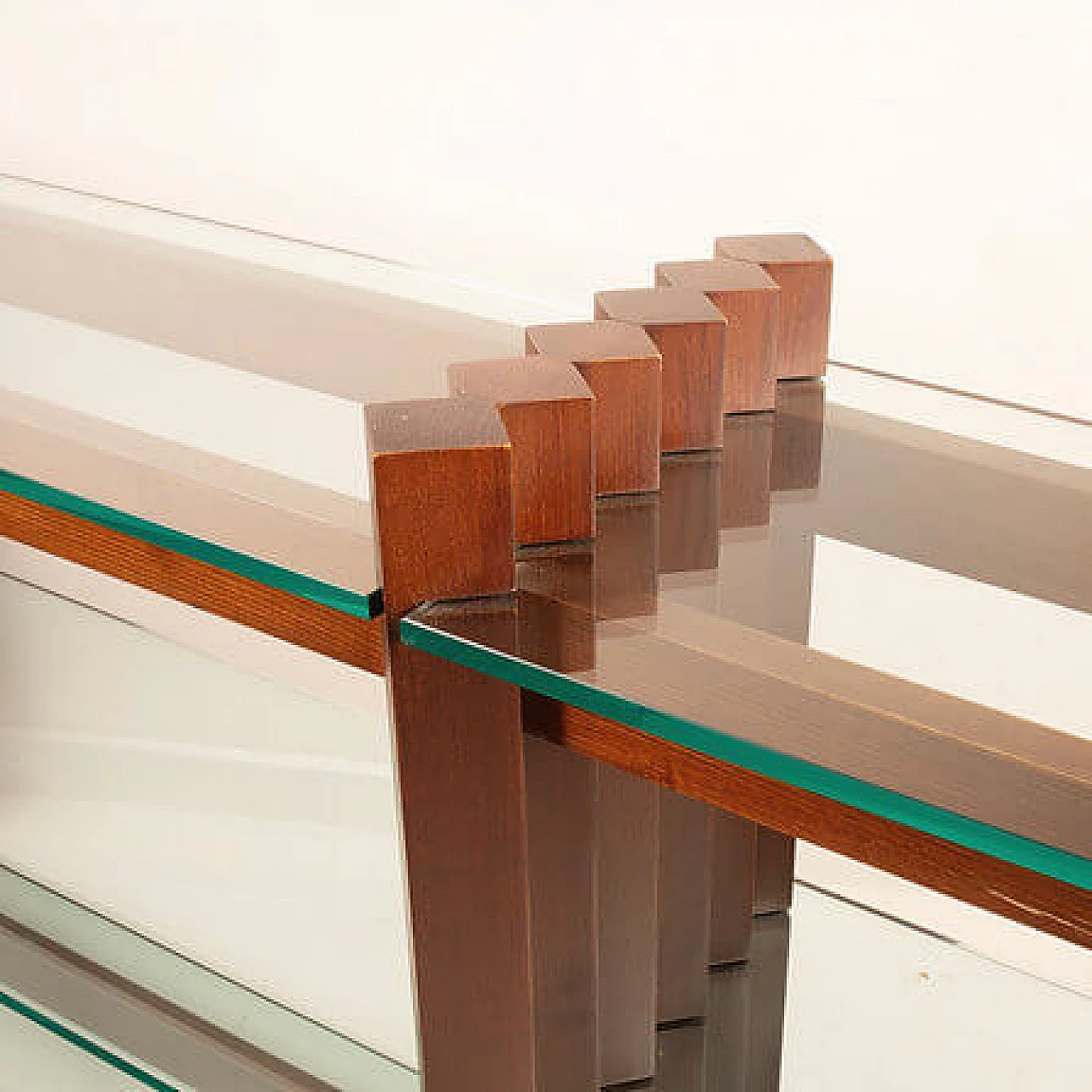 Solid wood and crystal console attributed to Carlo Scarpa, 1960s 1