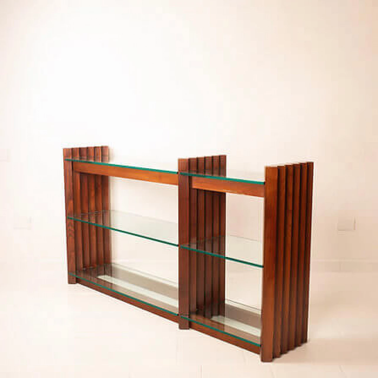 Solid wood and crystal console attributed to Carlo Scarpa, 1960s 2