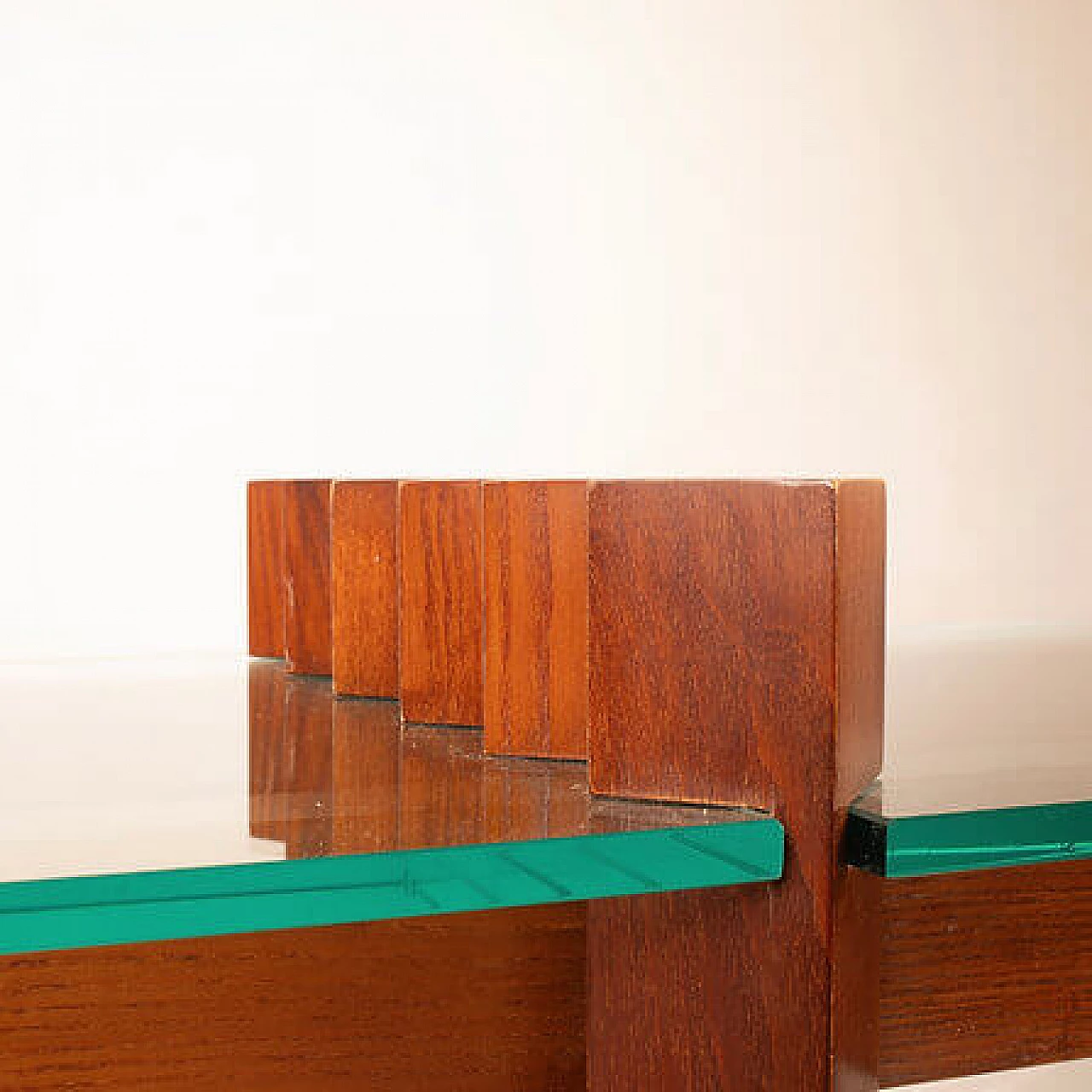 Solid wood and crystal console attributed to Carlo Scarpa, 1960s 5