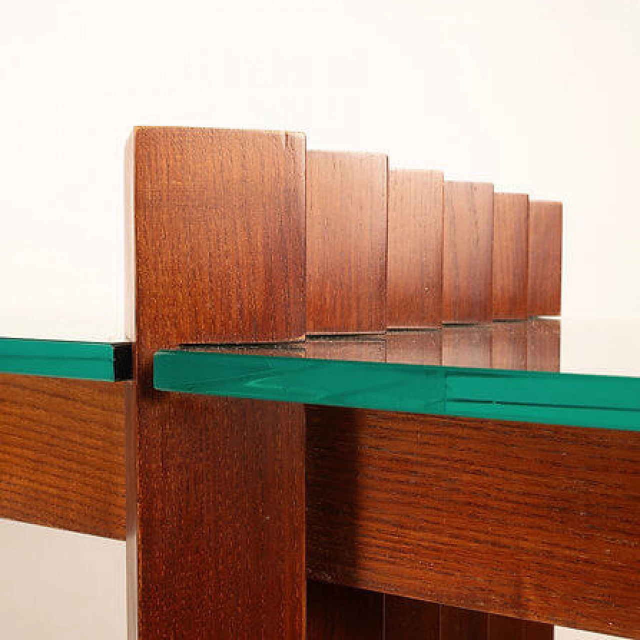 Solid wood and crystal console attributed to Carlo Scarpa, 1960s 6