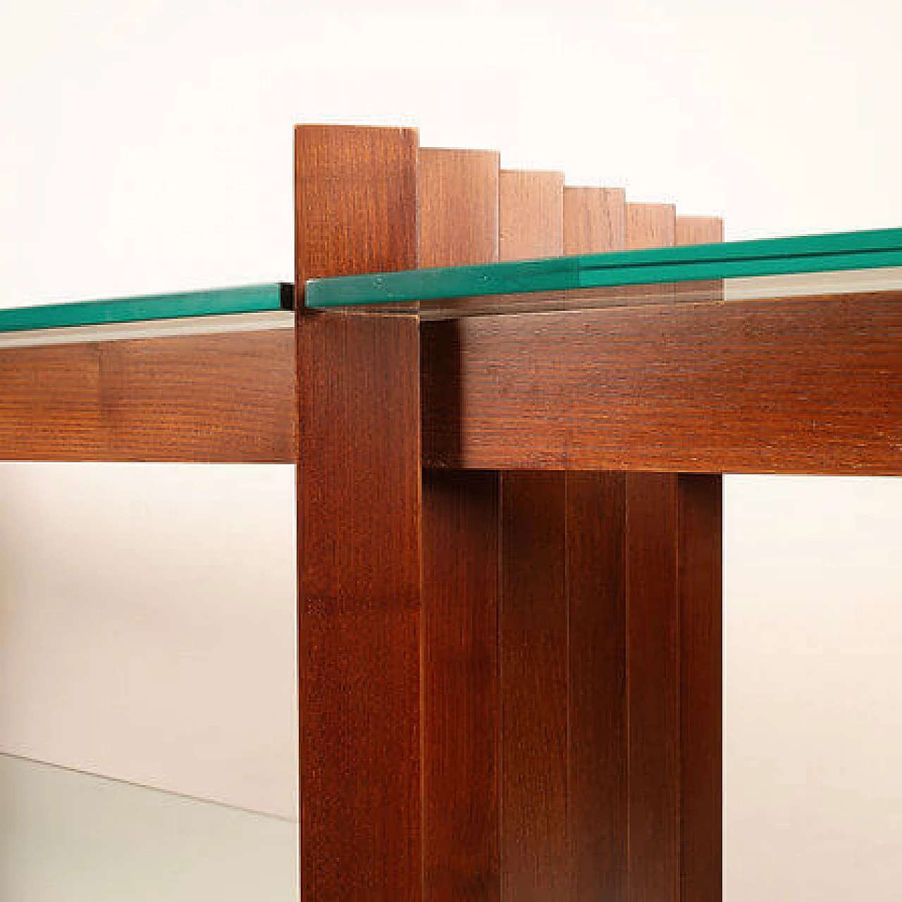 Solid wood and crystal console attributed to Carlo Scarpa, 1960s 7