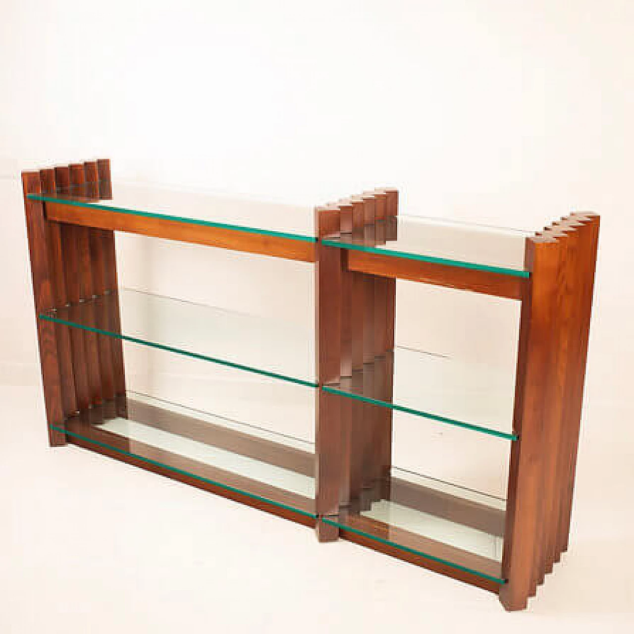 Solid wood and crystal console attributed to Carlo Scarpa, 1960s 9