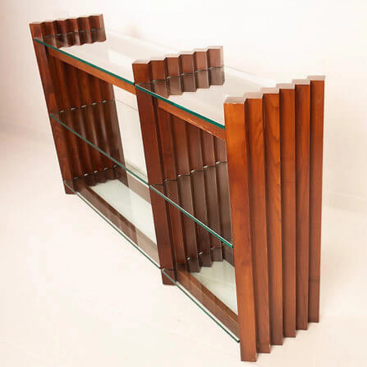 Solid wood and crystal console attributed to Carlo Scarpa, 1960s 10