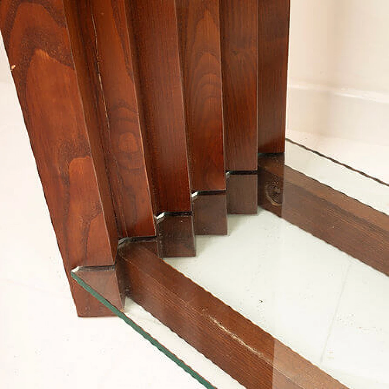 Solid wood and crystal console attributed to Carlo Scarpa, 1960s 13
