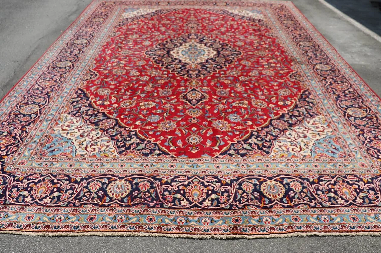 Hand-knotted wool Kashan carpet, 1980s 2