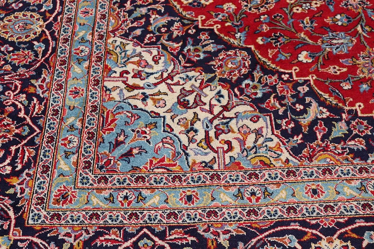 Hand-knotted wool Kashan carpet, 1980s 7