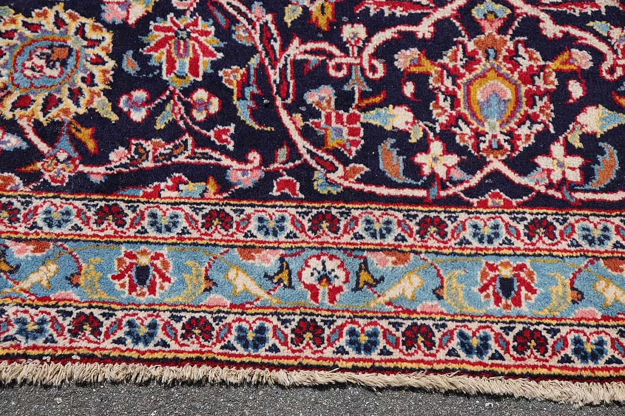 Tappeto Kashan in lana annodata a mano, anni '80 8