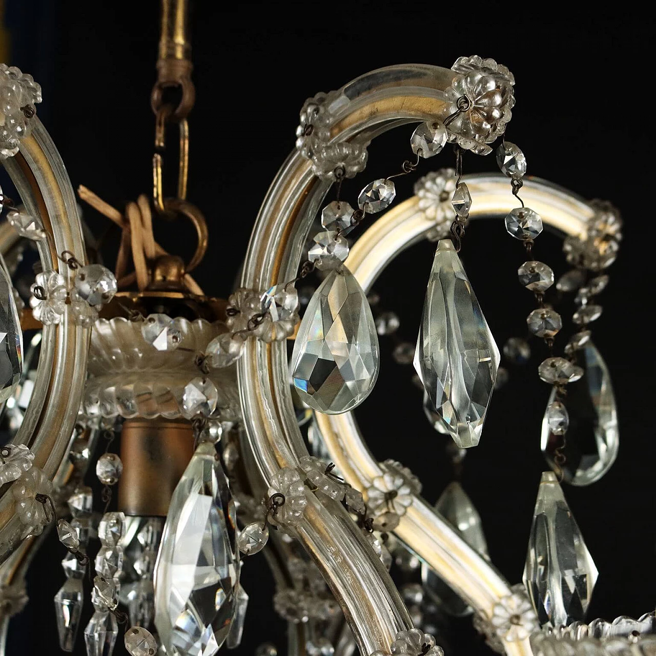Maria Theresa style eighteen-light glass chandelier, early 20th century 3