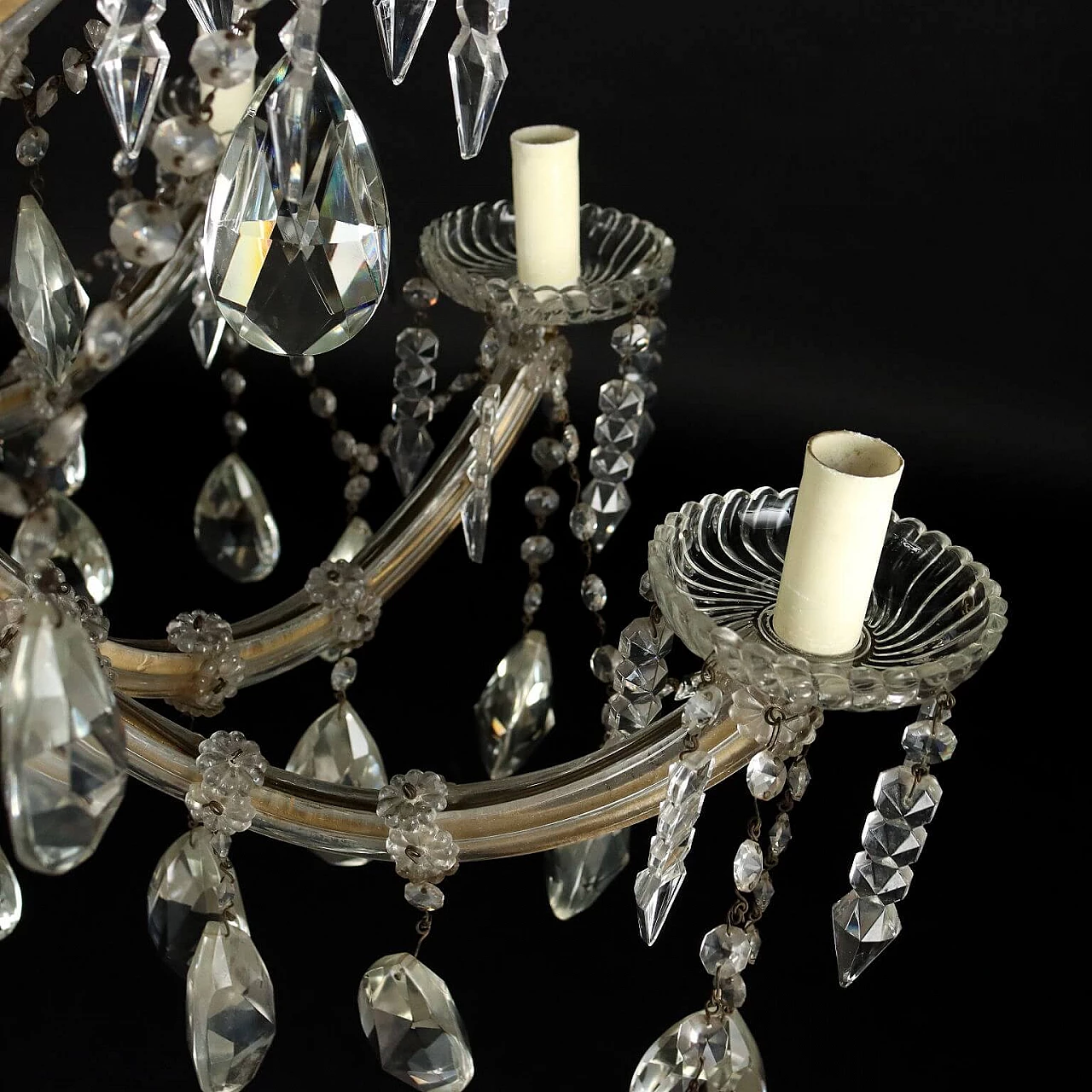 Maria Theresa style eighteen-light glass chandelier, early 20th century 4