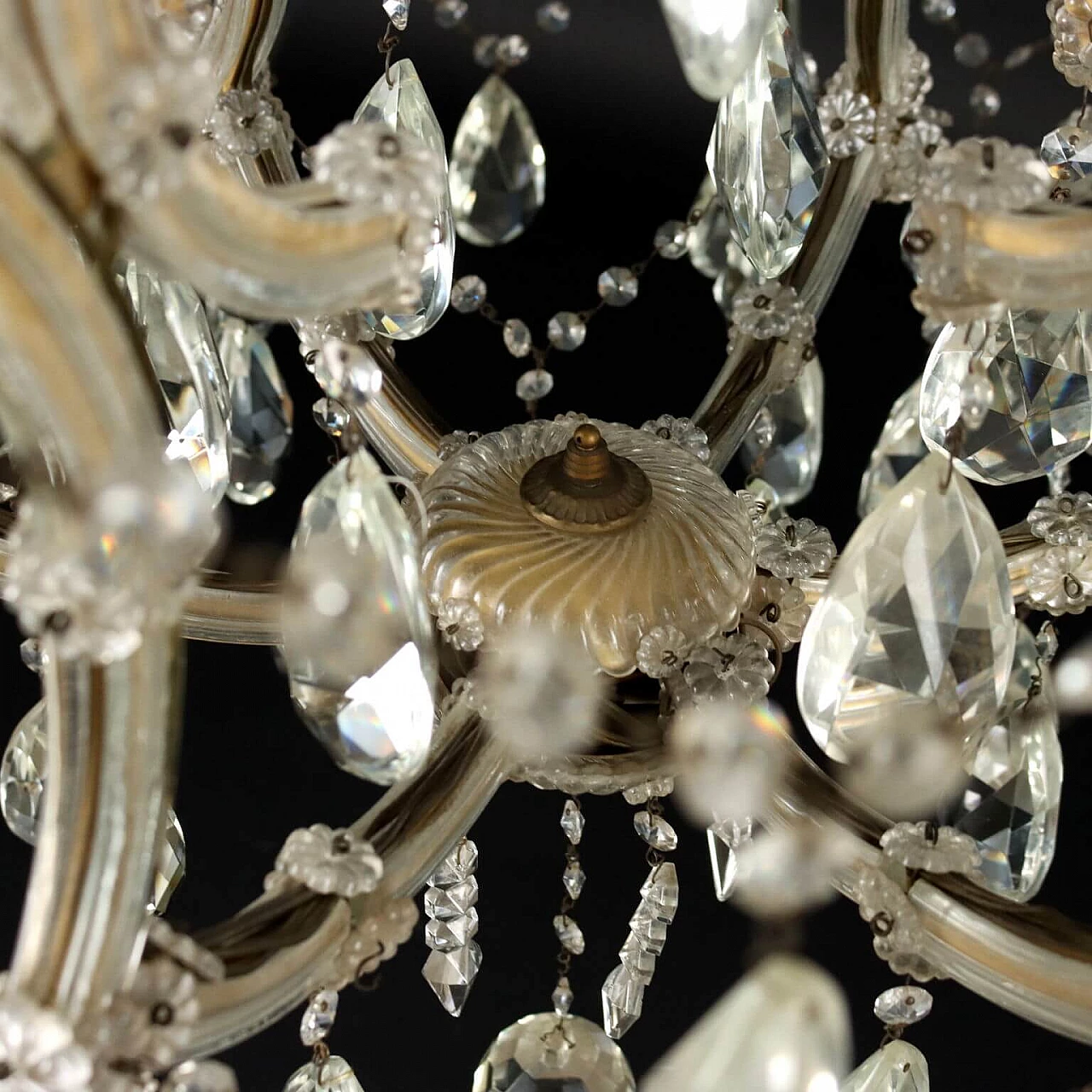 Maria Theresa style eighteen-light glass chandelier, early 20th century 7