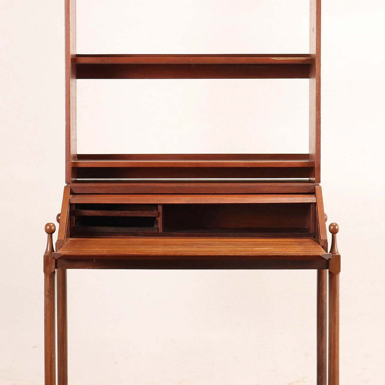 Teak veneered wood desk by Fratelli Proserpio, 1960s 5