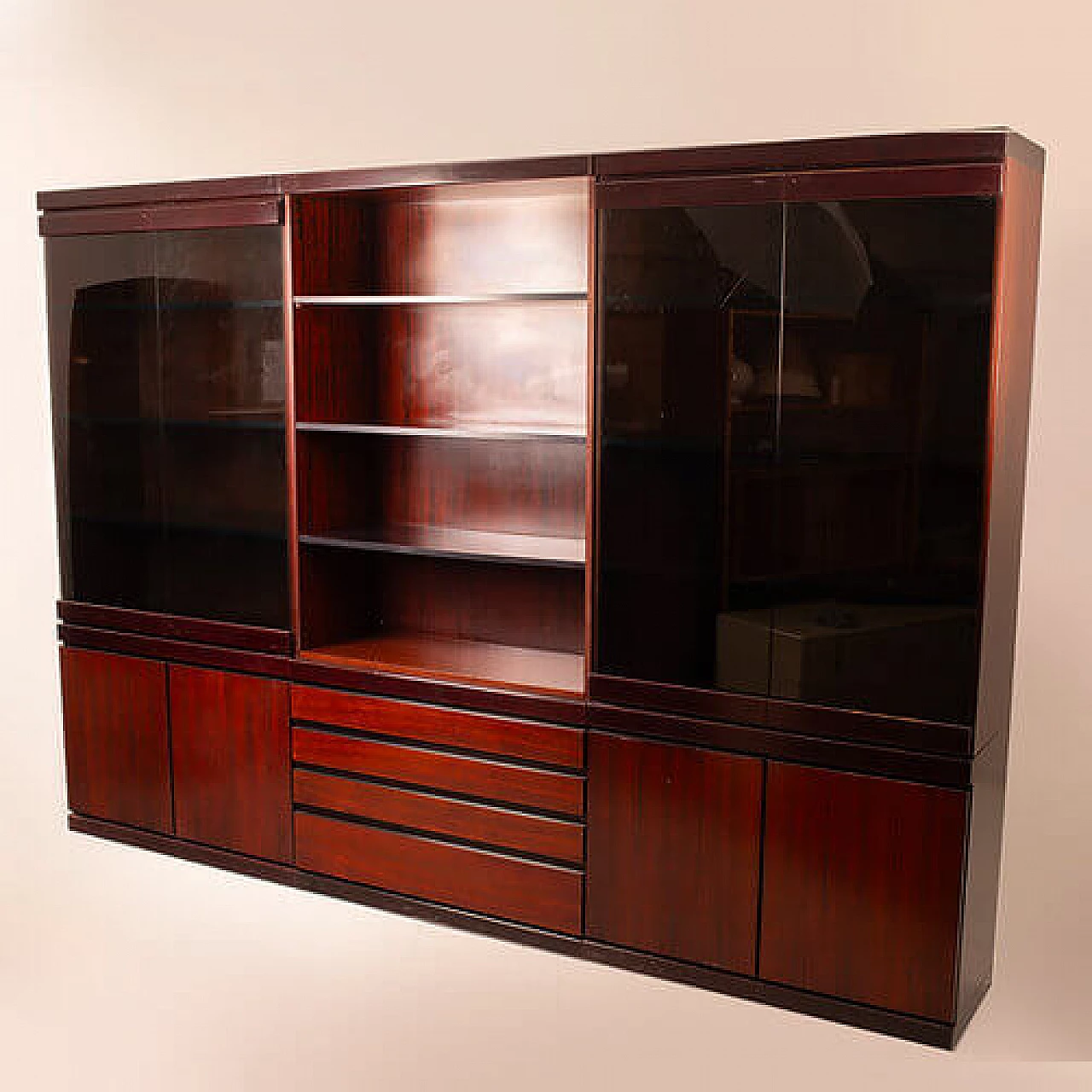 Programma S11 rosewood bookcase by Angelo Mangiarotti for Sorgente dei Mobili, 1970s 9