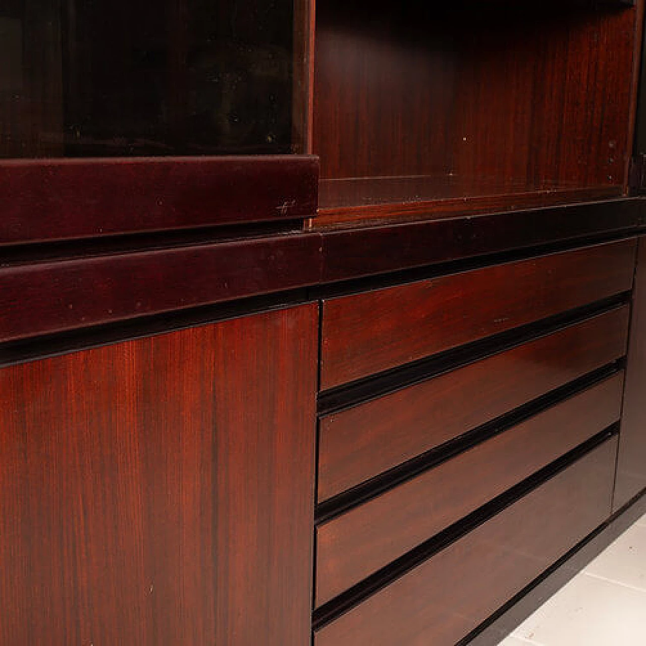 Programma S11 rosewood bookcase by Angelo Mangiarotti for Sorgente dei Mobili, 1970s 10