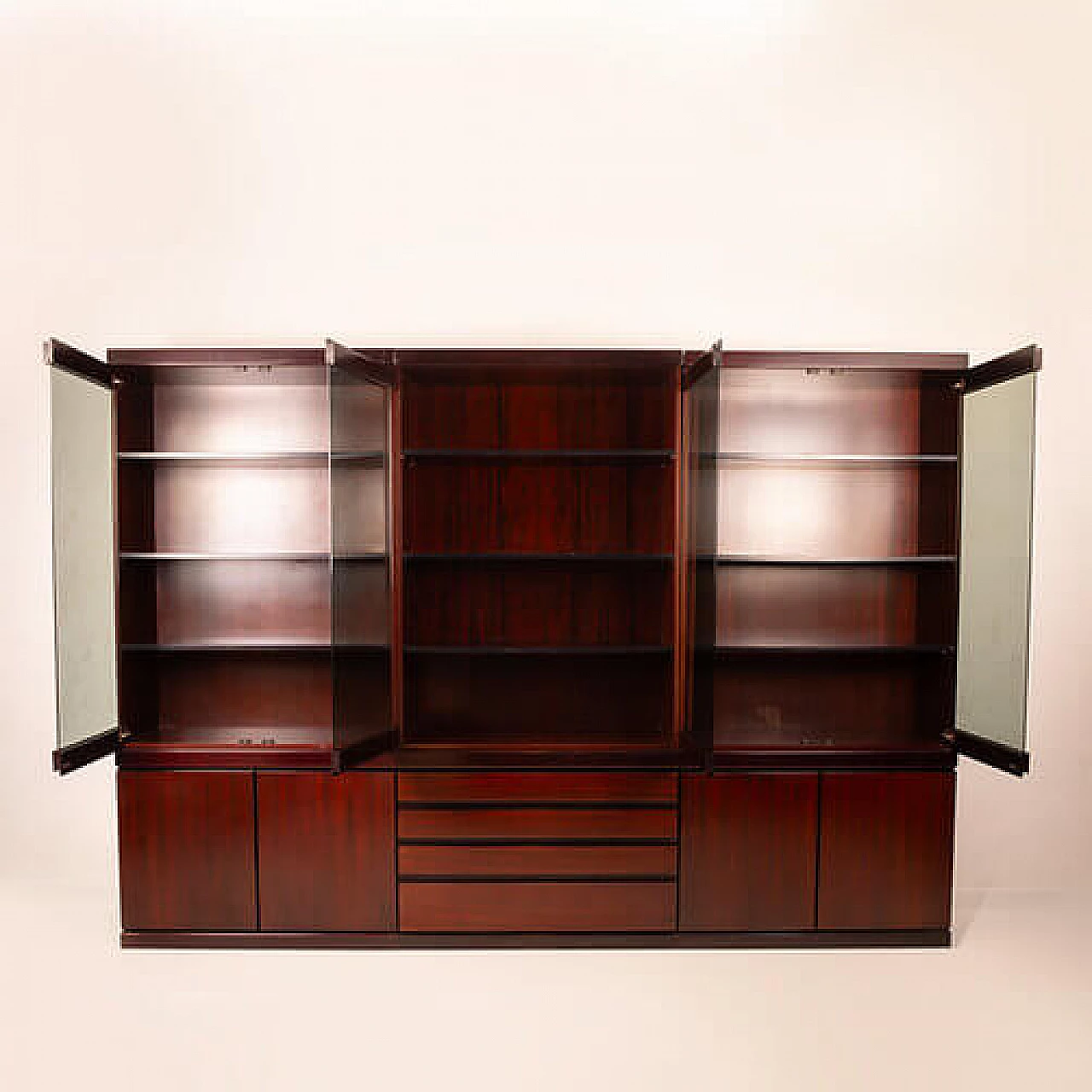 Programma S11 rosewood bookcase by Angelo Mangiarotti for Sorgente dei Mobili, 1970s 11