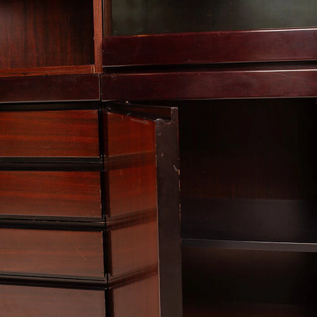 Programma S11 rosewood bookcase by Angelo Mangiarotti for Sorgente dei Mobili, 1970s 12