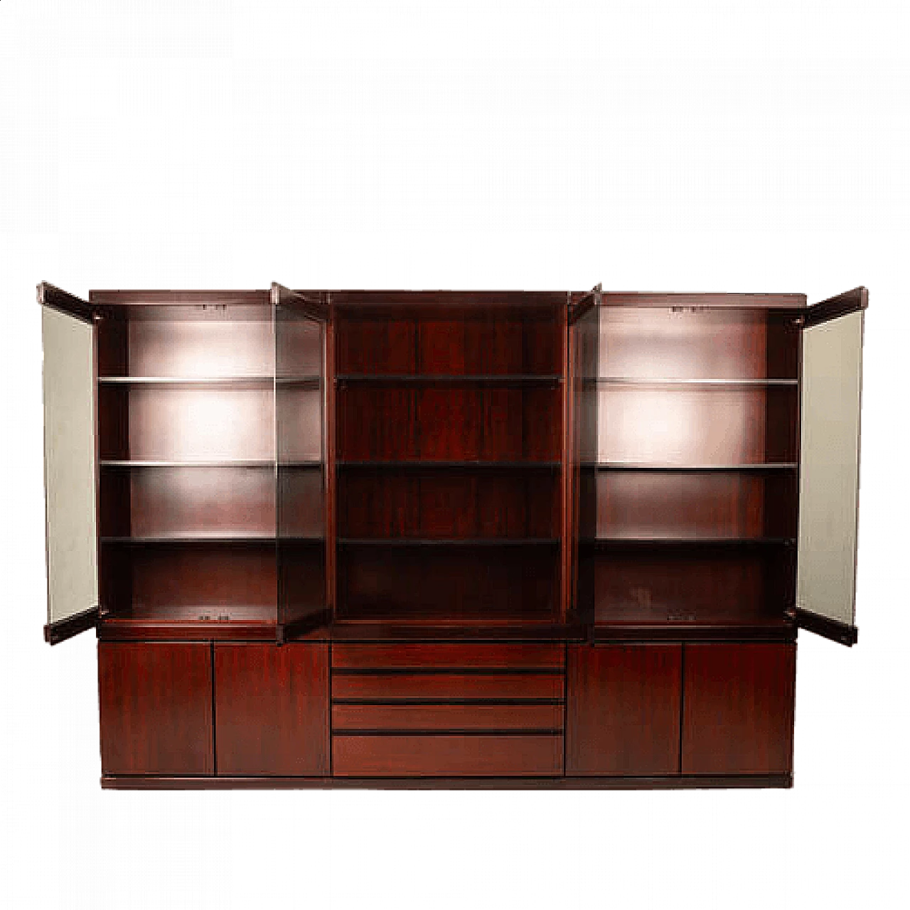 Programma S11 rosewood bookcase by Angelo Mangiarotti for Sorgente dei Mobili, 1970s 16