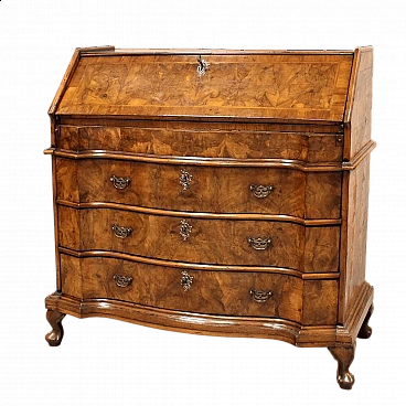 Ribalta Luigi XV in noce e radica di noce, '700