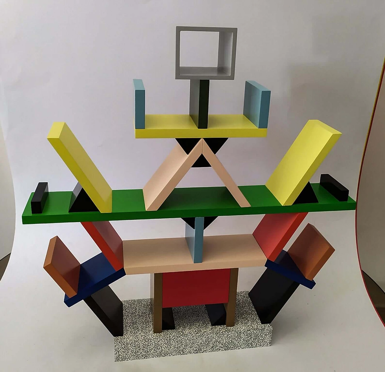 Carlton bookcase miniature by Ettore Sottsass for Memphis, 1980s 1