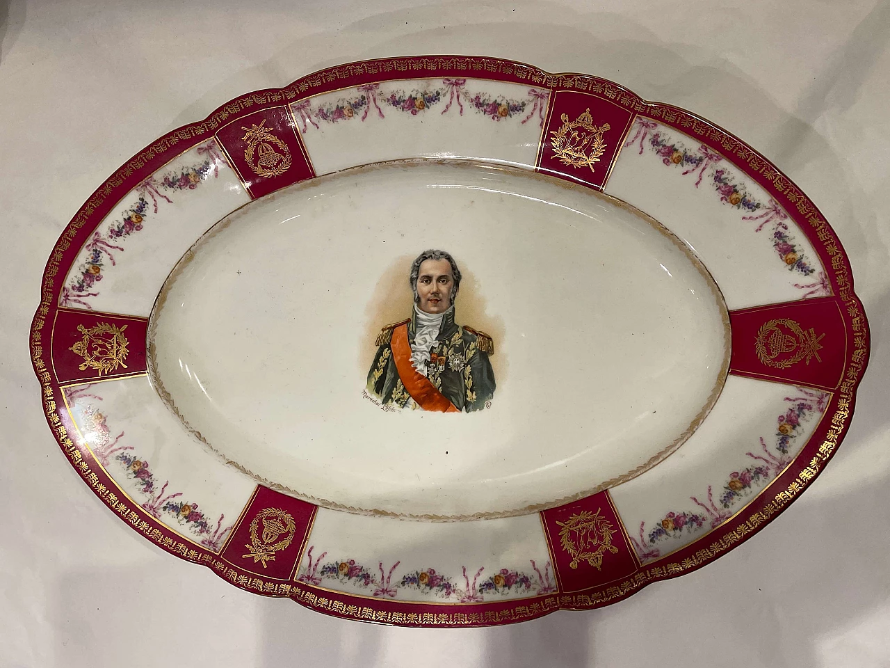 Pair of porcelain plates with portrait of Napoleon by KPM 12