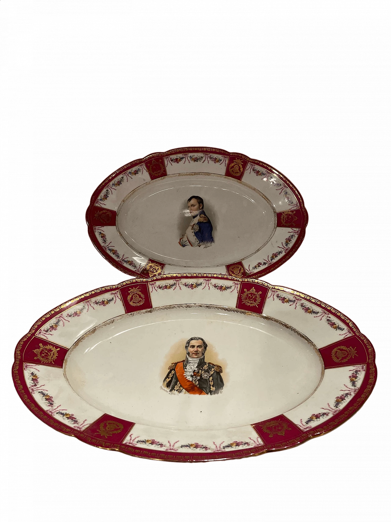 Pair of porcelain plates with portrait of Napoleon by KPM 14