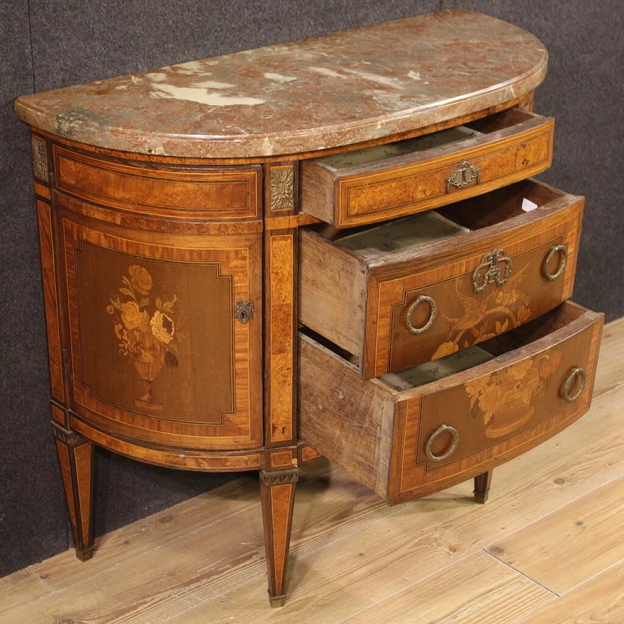 Louis XVI half-moon dresser, second half of the 19th century 5