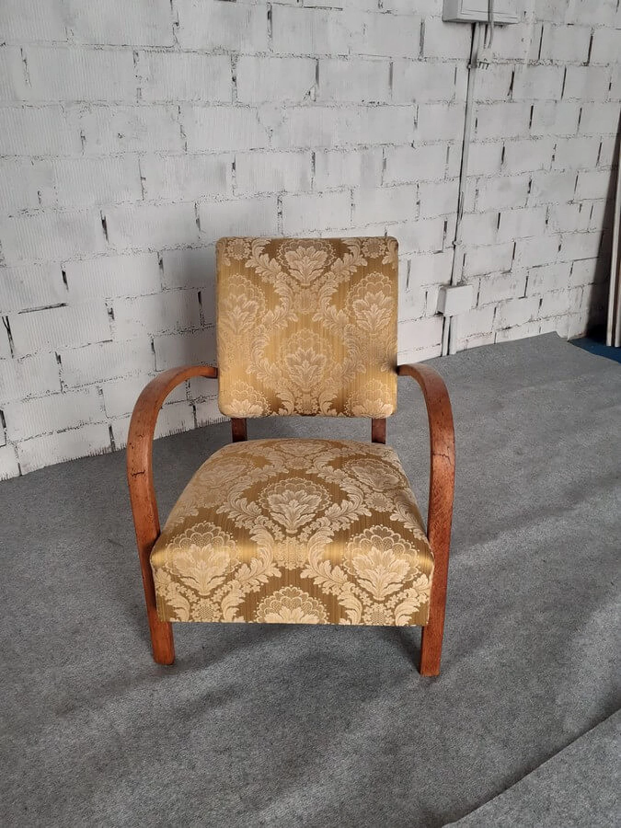 Armchair with wooden frame, 1940s 1