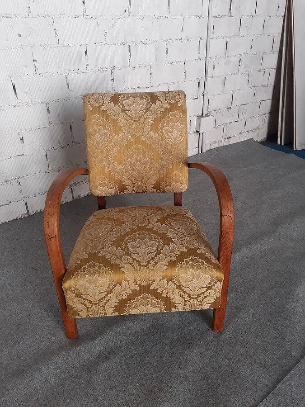 Armchair with wooden frame, 1940s 5