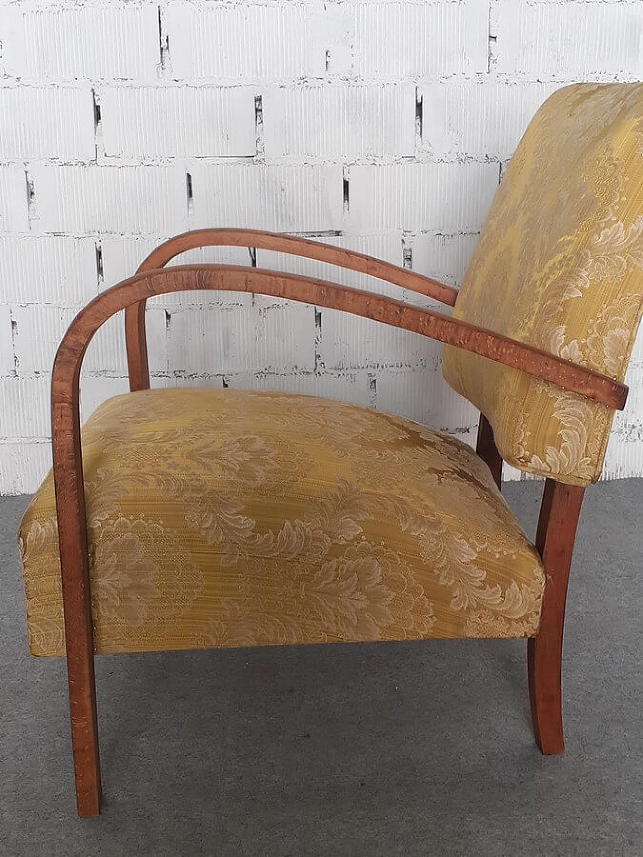 Armchair with wooden frame, 1940s 9