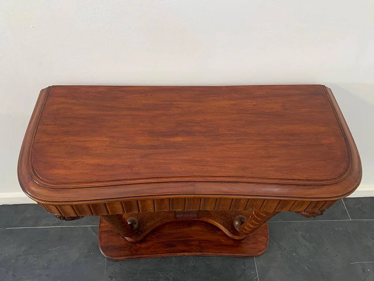 Pair of Art Deco console tables with cornucopia-shaped pilasters, 1930s 15