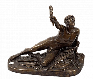 Moureau, Filippide, scultura in bronzo, '800
