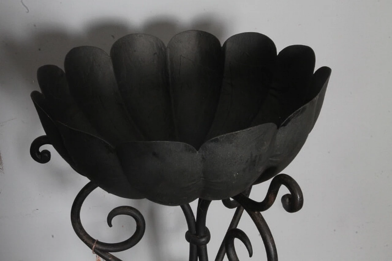 Wrought iron flower stand with roses, 1930s 3