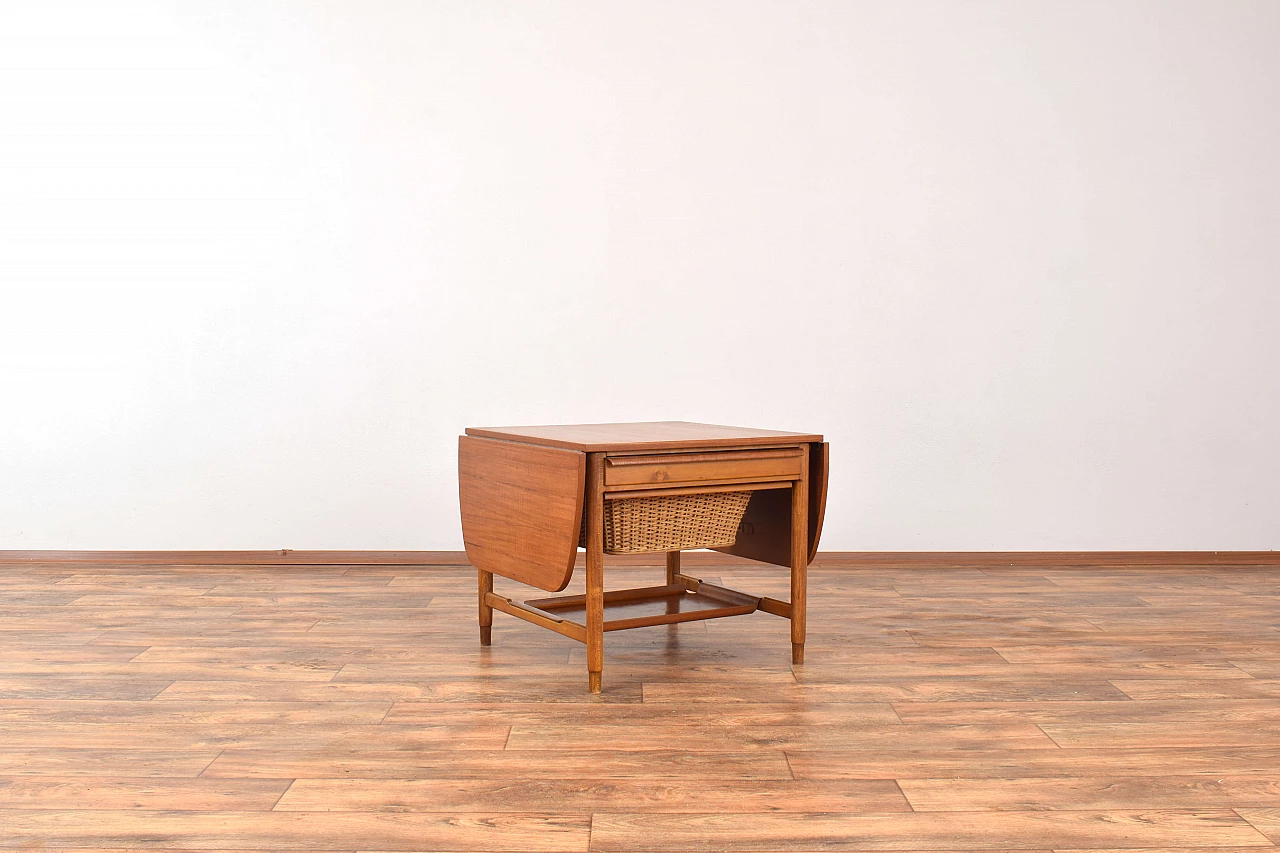 Teak and beech sewing table by Bertil Fridhagen for Bodafors, 1960s 1