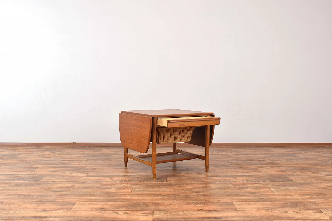 Teak and beech sewing table by Bertil Fridhagen for Bodafors, 1960s 3