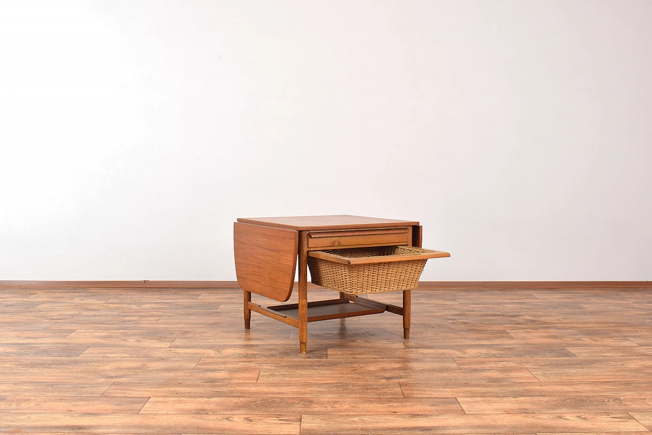 Teak and beech sewing table by Bertil Fridhagen for Bodafors, 1960s 4