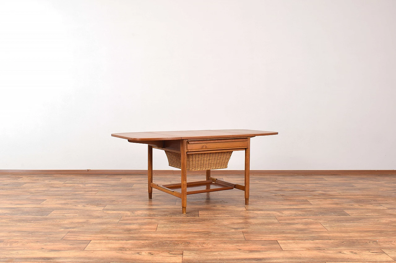 Teak and beech sewing table by Bertil Fridhagen for Bodafors, 1960s 5