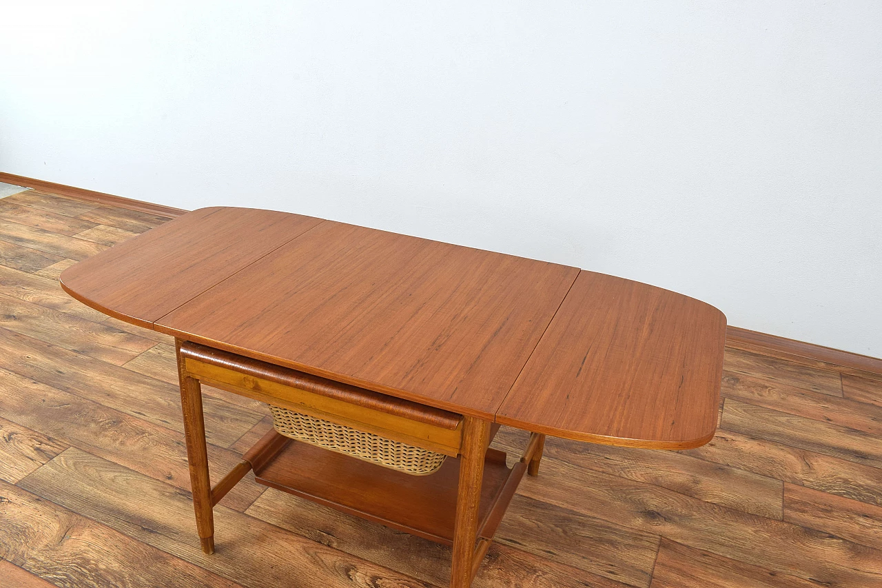 Teak and beech sewing table by Bertil Fridhagen for Bodafors, 1960s 10