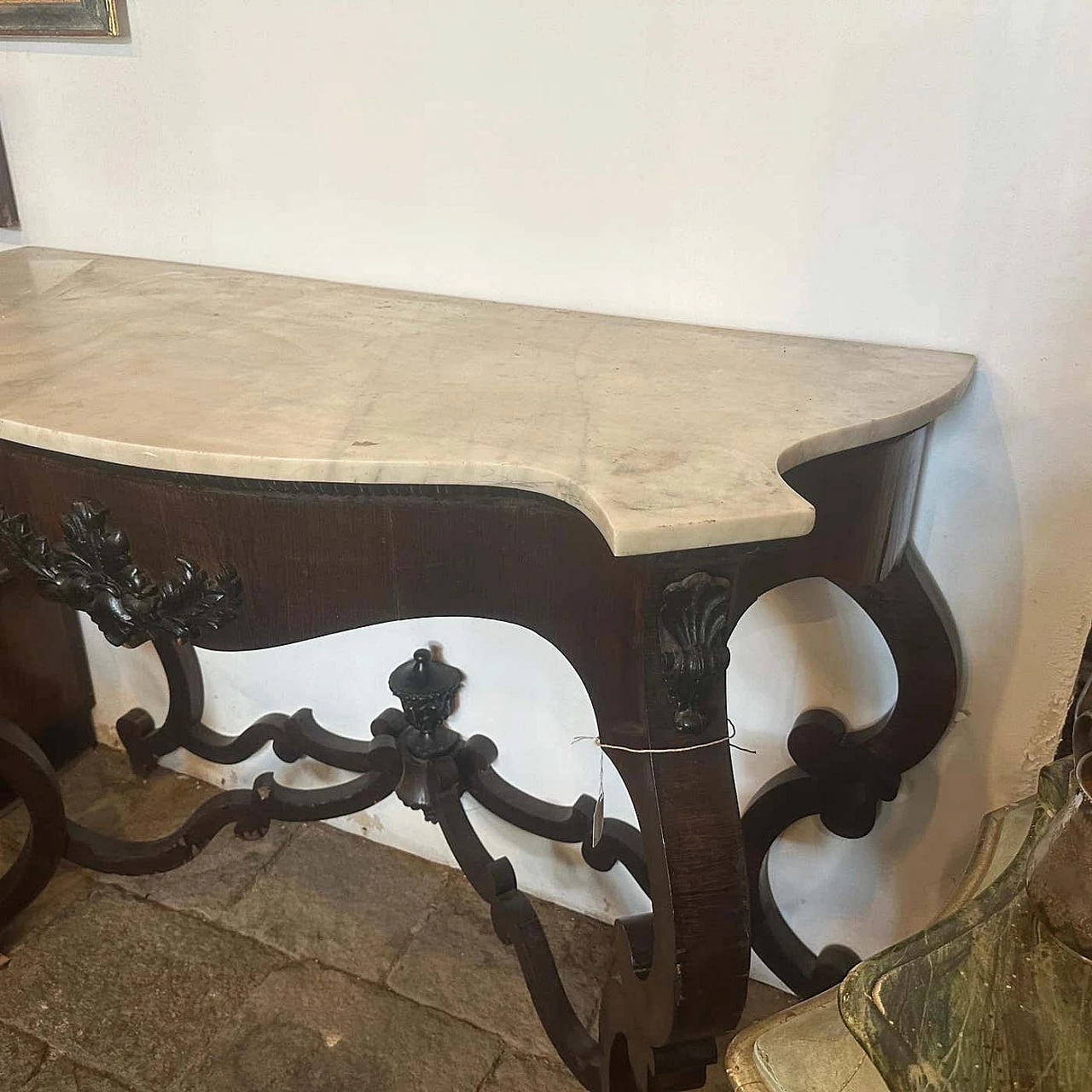Sicilian Louis Philippe mahogany and marble console table, 1850 8