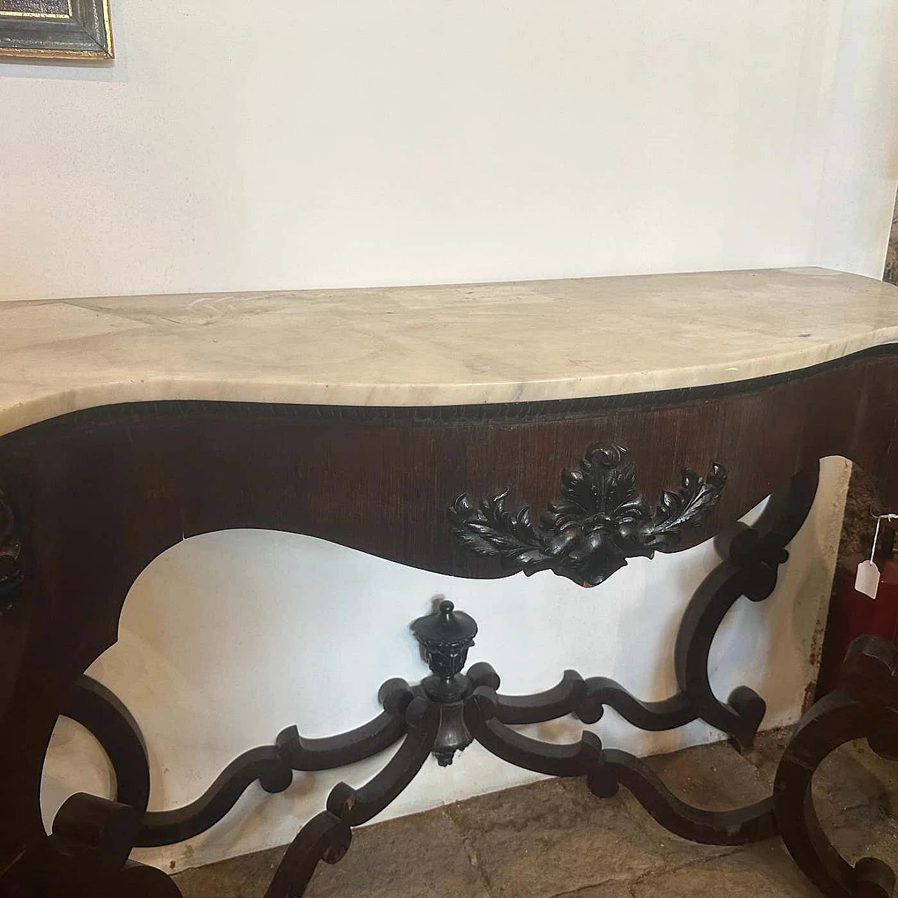 Sicilian Louis Philippe mahogany and marble console table, 1850 13