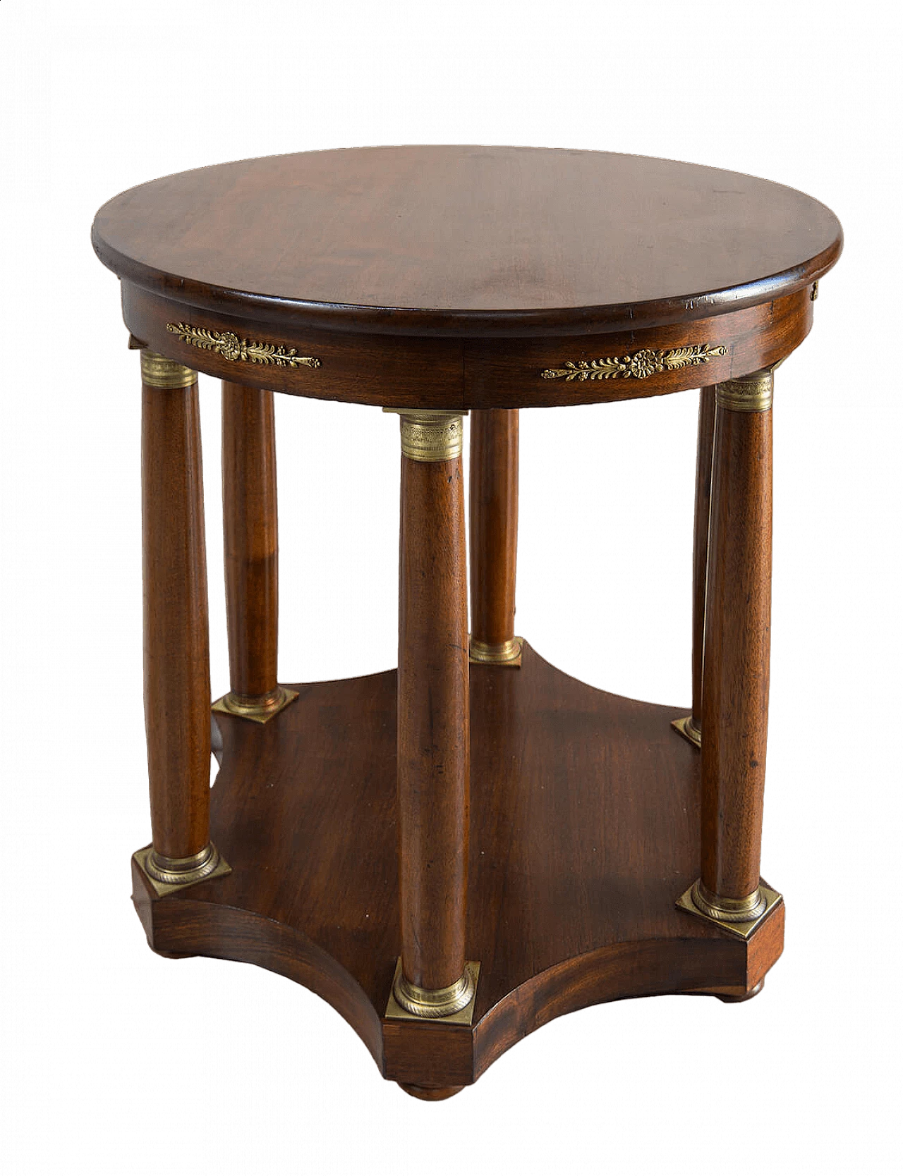 French Empire mahogany side table with bronze details, 19th century 4