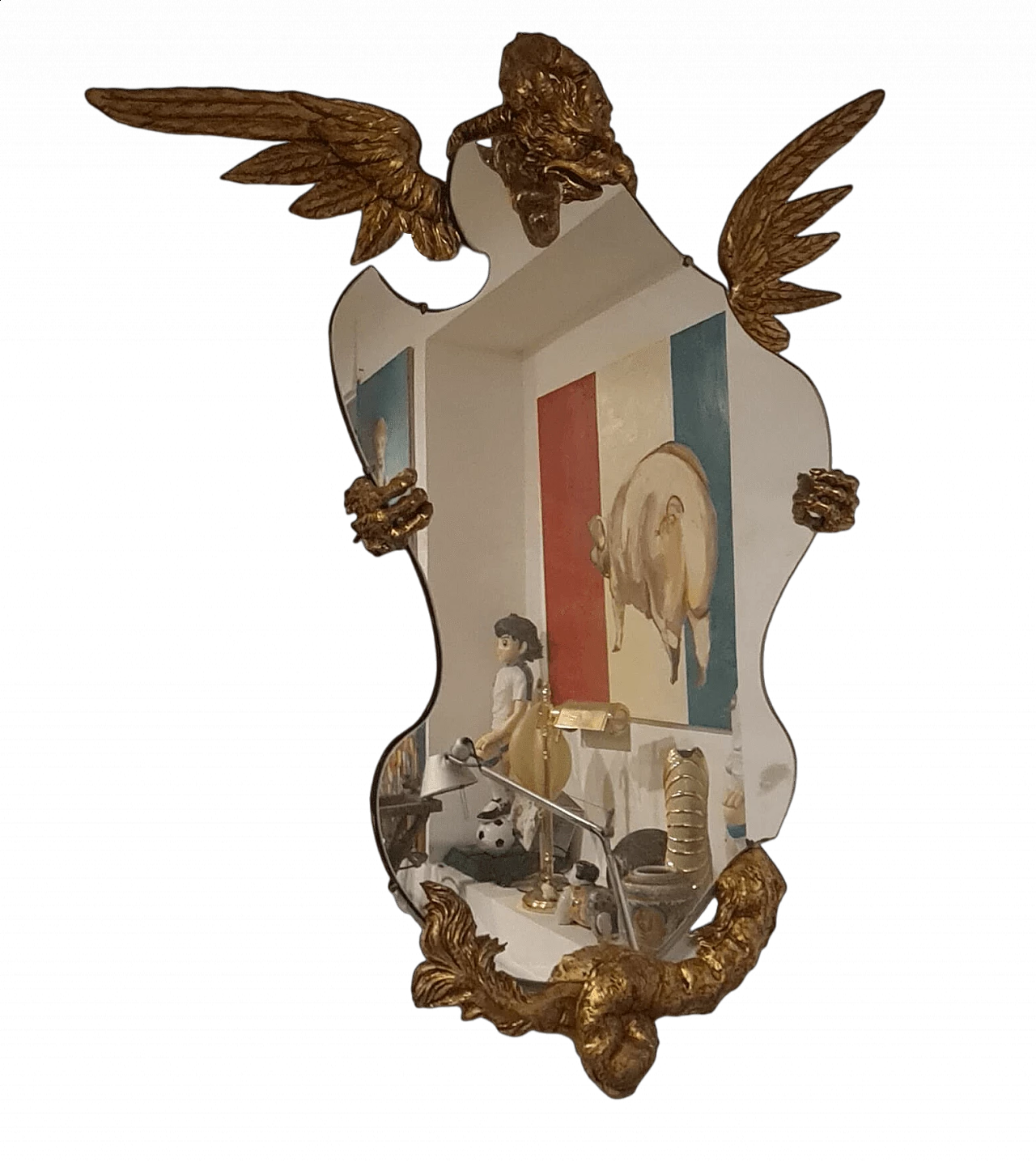 Specchio da parete con drago attribuito a Gabriel Viardot, fine '800 11