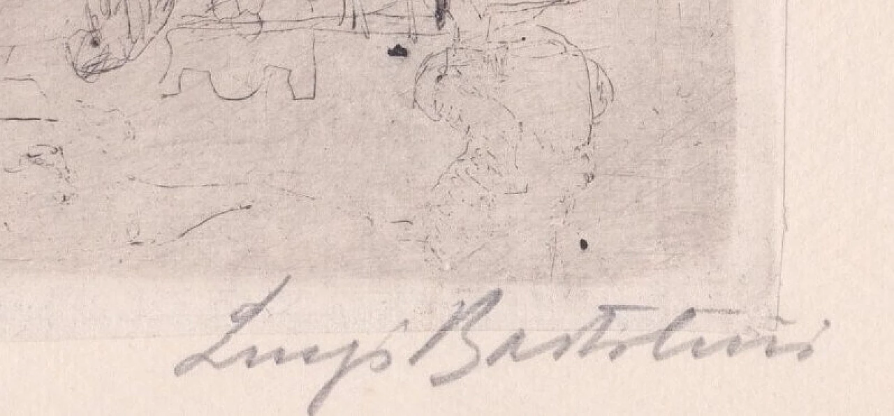 Luigi Bartolini, The Beach, etching on applied Chinese paper, 1936 3